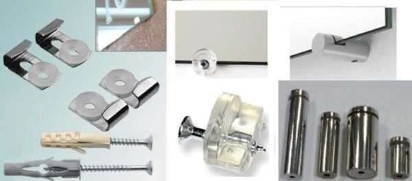 Различные варианты держателей для зеркал