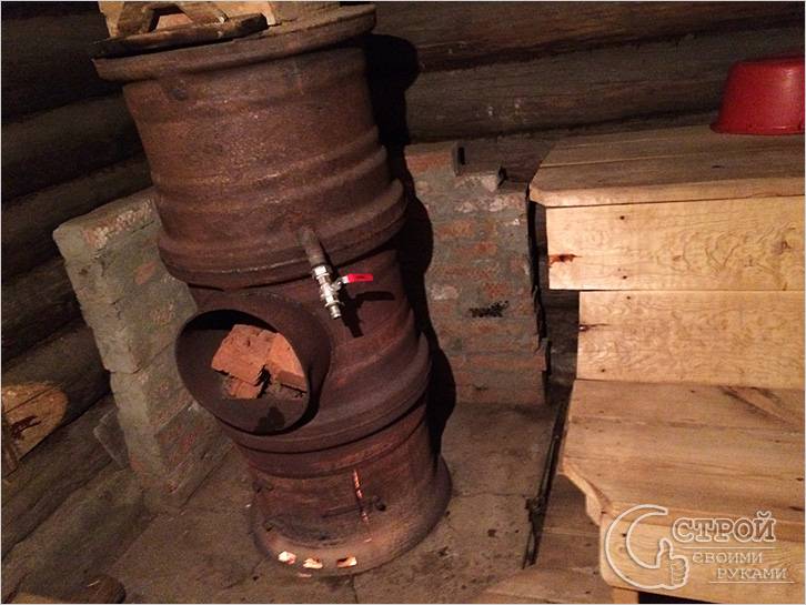 Печь из колесных дисков