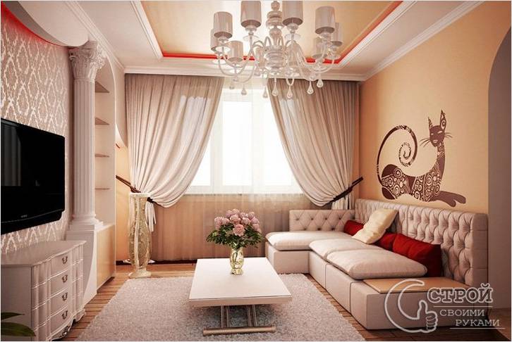 Портьеры в маленькой гостиной Портьеры в маленькой гостиной