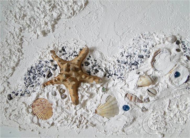 При помощи декоративной штукатурки можно создать композицию