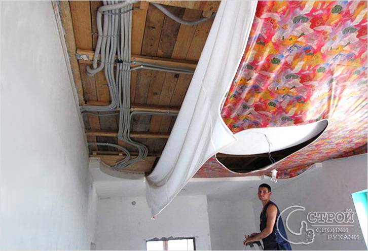 Размещение за натяжным потолком Размещение за натяжным потолком