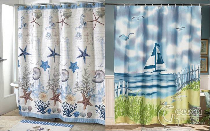 Шторы для ванны в морском стиле
