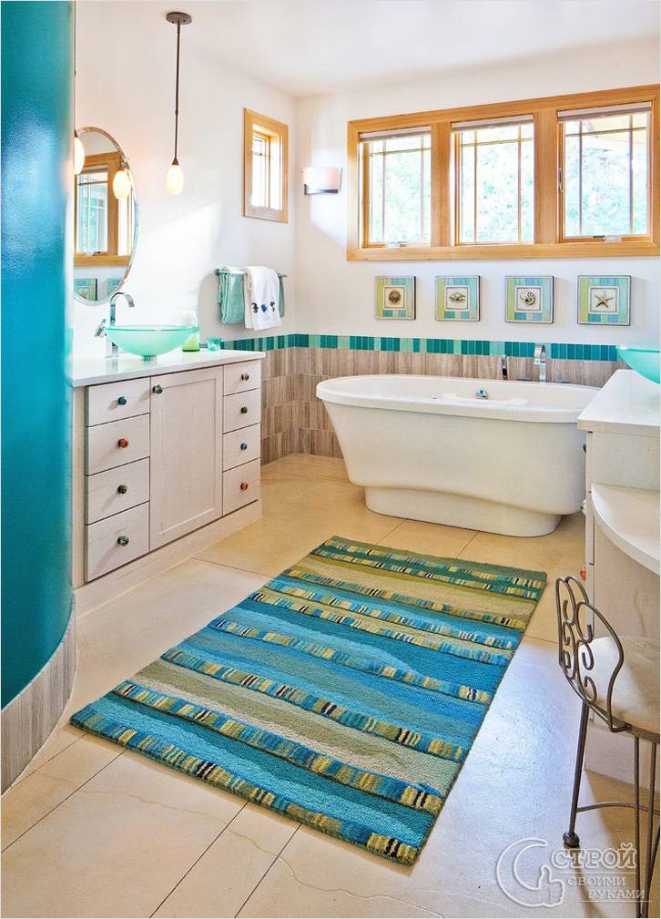 Сочетание песочных и голубых оттенков