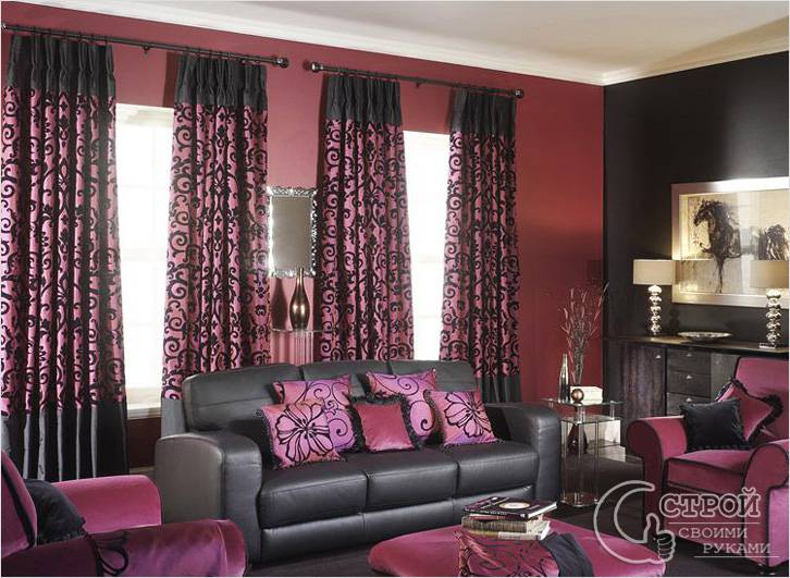 Тяжелые портьеры, поддерживающие стиль помещения Тяжелые портьеры, поддерживающие стиль помещения
