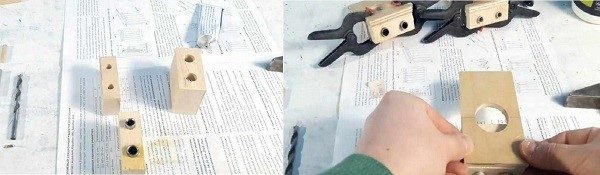 Когда клей на самодельном кондукторе полностью высохнет, шаблон будет пригоден к использованию