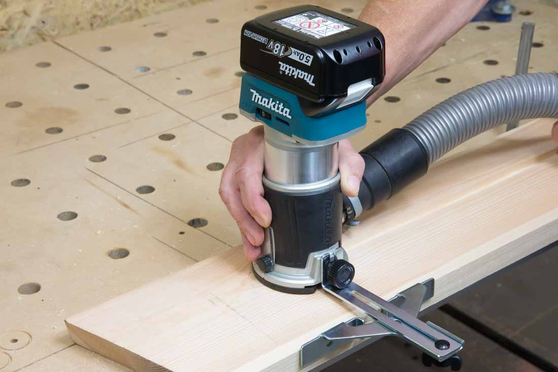 Аккумуляторный кромочный фрезер Makita DRT50RTJX2