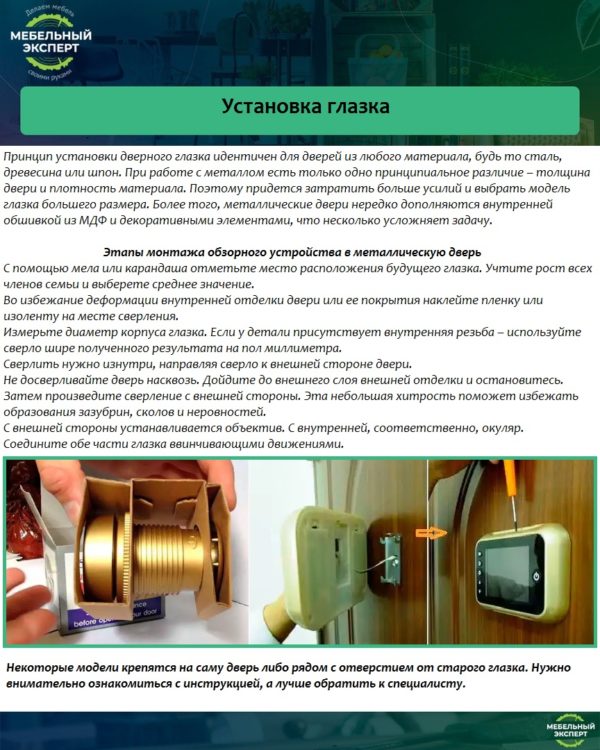 Установка глазка