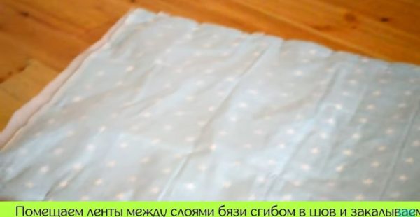 Шаг 5. Ленты закалываем для пошива
