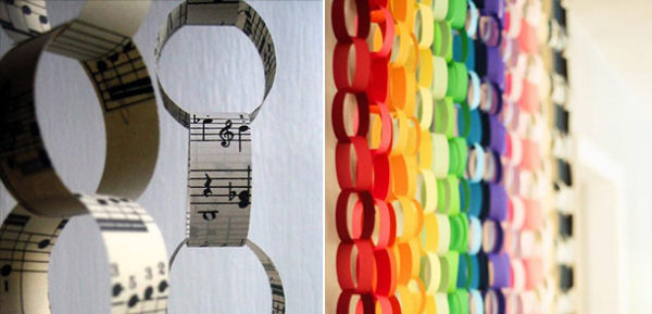 Колечки из цветной бумаги